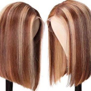 8” Highlighted 13x4 Honey Blond Ombre Bob